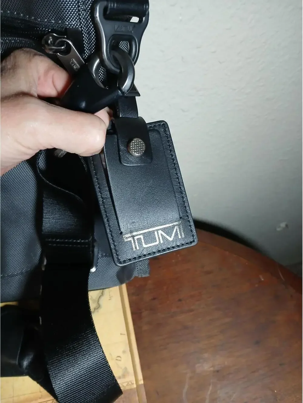 Tumi Black Nylon and Leather Briefcase Laptop Bag with Adjustable Shoulder Strap